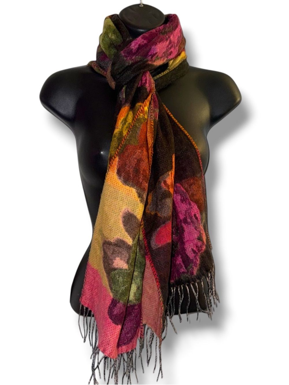 FRAAS Cashmink reversible multicolor floral scarf
